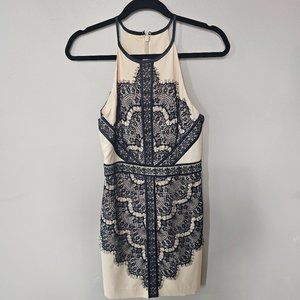 Nude & Black Lace Bebe Dress